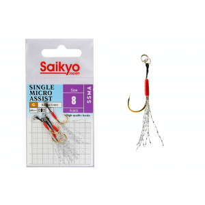 Крючки Saikyo SSMA SINGLE MICRO ASSIST №8 (4 шт)